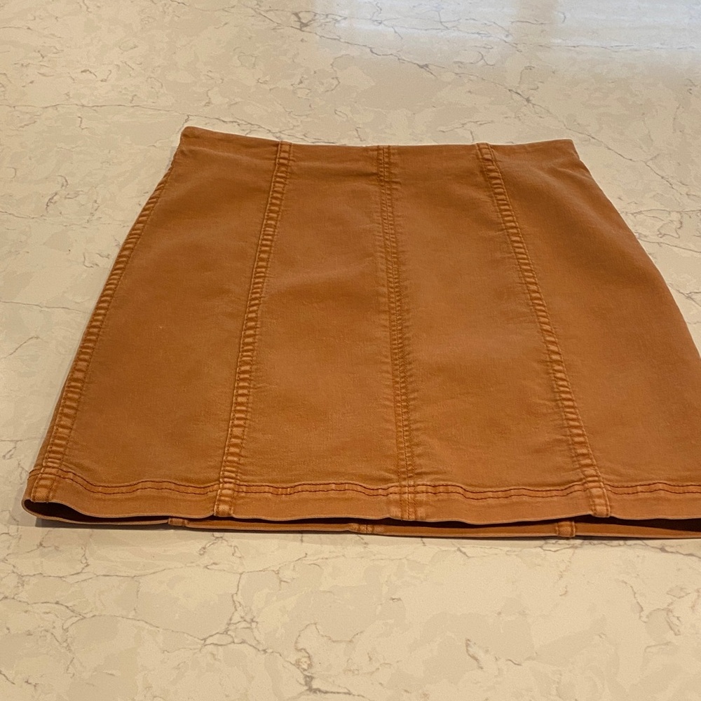Free People A-Line Skirt in Warm Tan